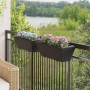 Blumenkästen mit Haken, 2 Stück, schwarzes Kunststoff-Rattan. von , Töpfe und Pflanzgefäße - Ref: Foro24-366401, Preis: 80,57...