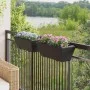 Planters with hooks 2 units black synthetic rattan by , Pots and planters - Ref: Foro24-366401, Price: 68,97 €, Discount: %
