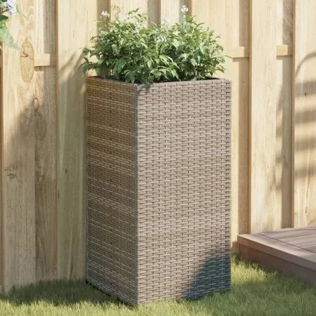 Synthetic gray rattan planter 40x40x80 cm by , Pots and planters - Ref: Foro24-366415, Price: 75,35 €, Discount: %