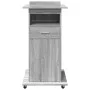 Gray Sonoma wood music stand with wheels and drawer 55x55x107 cm by , Desks - Ref: Foro24-848029, Price: 123,34 €, Discount: %
