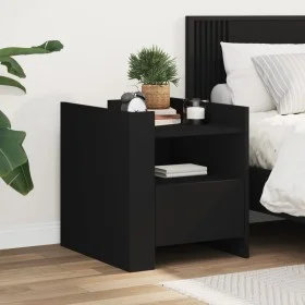 Engineered wood black bedside table 45x50x50 cm by , Nightstands - Ref: Foro24-848277, Price: 55,87 €, Discount: %