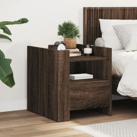 Engineered wood brown oak bedside table 45x50x50 cm by , Nightstands - Ref: Foro24-848282, Price: 56,06 €, Discount: %