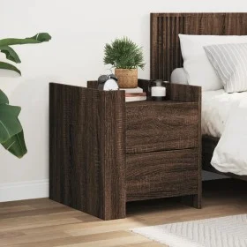 Engineered wood brown oak bedside table 45x50x50 cm by , Nightstands - Ref: Foro24-848289, Price: 57,37 €, Discount: %