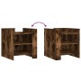Mesita de noche madera de ingeniería roble ahumado 45x50x50 cm de , Mesitas de noche - Ref: Foro24-848294, Precio: 45,44 €, D...