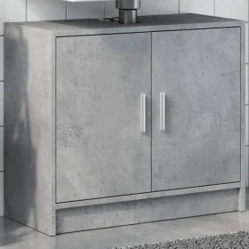 Armario de lavabo madera ingeniería gris hormigón 63x29x55 cm de , Muebles de baño - Ref: Foro24-848097, Precio: 48,65 €, Des...