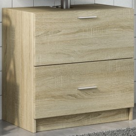 Waschbeckenunterschrank aus Sonoma-Eichen-Ingenieurholz 59x37x59 cm. von , Badezimmermöbel - Ref: Foro24-848110, Preis: 72,68...