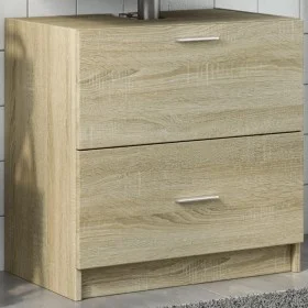 Waschbeckenunterschrank aus Sonoma-Eichen-Ingenieurholz 59x37x59 cm. von , Badezimmermöbel - Ref: Foro24-848110, Preis: 71,58...