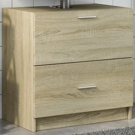 Armario de lavabo madera de ingeniería roble Sonoma 59x37x59 cm de , Muebles de baño - Ref: Foro24-848110, Precio: 71,47 €, D...