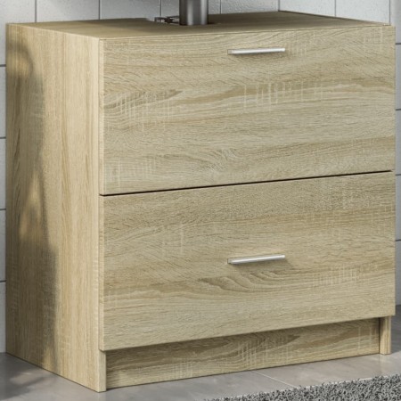 Waschbeckenunterschrank aus Sonoma-Eichen-Ingenieurholz 59x37x59 cm. von , Badezimmermöbel - Ref: Foro24-848110, Preis: 72,68...