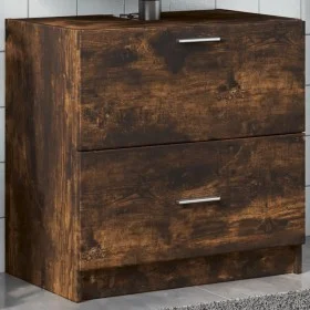Engineered wood smoked oak sink cabinet 59x37x59 cm by , Bathroom furniture - Ref: Foro24-848112, Price: 72,93 €, Discount: %