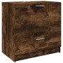 Waschbeckenunterschrank aus geräucherter Eichen-Ingenieurholz 59x37x59 cm. von , Badezimmermöbel - Ref: Foro24-848112, Preis:...