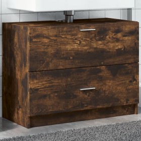 Armario de lavabo madera ingeniería roble ahumado 78x37x59 cm de , Muebles de baño - Ref: Foro24-848119, Precio: 87,94 €, Des...