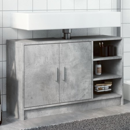 Waschbeckenunterschrank aus grauem Betonholz 90x29x55 cm von , Badezimmermöbel - Ref: Foro24-848125, Preis: 76,25 €, Rabatt: %