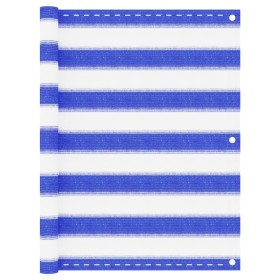 Blau-weiße HDPE-Balkonmarkise 75x400 cm von vidaXL, Sonnenschirme - Ref: Foro24-310885, Preis: 14,79 €, Rabatt: %