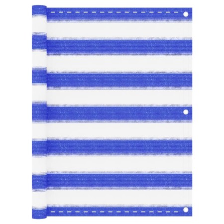 Blau-weiße HDPE-Balkonmarkise 75x400 cm von vidaXL, Sonnenschirme - Ref: Foro24-310885, Preis: 14,79 €, Rabatt: %