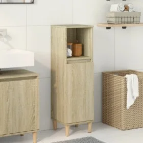 Armario de baño madera contrachapada roble Sonoma 30x30x100 cm de , Tocadores de baño - Ref: Foro24-849659, Precio: 60,29 €, ...