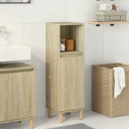 Armario de baño madera contrachapada roble Sonoma 30x30x100 cm de , Tocadores de baño - Ref: Foro24-849659, Precio: 60,29 €, ...