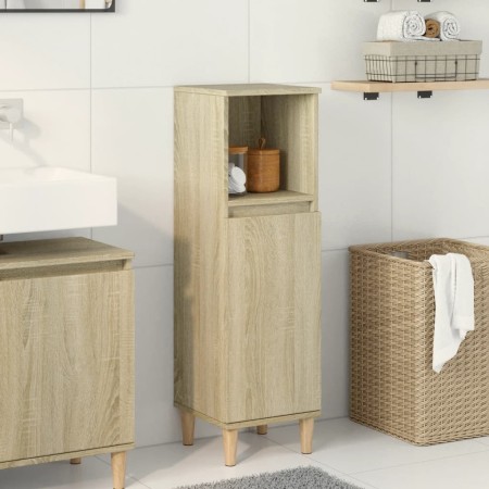 Badezimmerschrank aus Eichenholz-Sonoma-Sperrholz 30x30x100 cm. von , Badezimmerwaschtische - Ref: Foro24-849659, Preis: 62,0...
