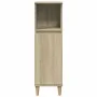 Armario de baño madera contrachapada roble Sonoma 30x30x100 cm de , Tocadores de baño - Ref: Foro24-849659, Precio: 60,29 €, ...