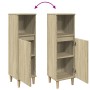 Badezimmerschrank aus Eichenholz-Sonoma-Sperrholz 30x30x100 cm. von , Badezimmerwaschtische - Ref: Foro24-849659, Preis: 62,0...