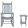 Rocking chair with folding table made of solid gray poplar wood by , Rocking chairs - Ref: Foro24-3281258, Price: 138,71 €, D...