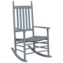 Rocking chair with folding table made of solid gray poplar wood by , Rocking chairs - Ref: Foro24-3281258, Price: 138,71 €, D...