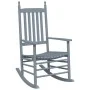 Rocking chair with folding table made of solid gray poplar wood by , Rocking chairs - Ref: Foro24-3281258, Price: 134,13 €, D...
