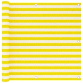 Toldo para balcón HDPE amarillo y blanco 90x500 cm