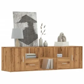 Engineered oak wood corner furniture, Artisian style, 160x40x45 cm by , Closets and storage - Ref: Foro24-3307827, Price: 112...