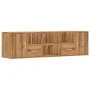 Engineered oak wood corner furniture, Artisian style, 160x40x45 cm by , Closets and storage - Ref: Foro24-3307827, Price: 112...