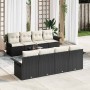 Conjunto de sofá de jardín 9 pcs Negro Poliratán