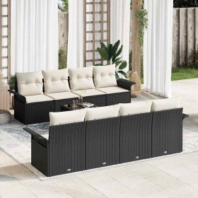 Conjunto de sofá de jardín 9 pcs Negro Poliratán Conjunto de sofá de jardín 9 pcs Negro Poliratán