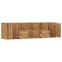 Engineered oak wood corner furniture, Artisian style, 160x40x45 cm by , Closets and storage - Ref: Foro24-3307827, Price: 116...