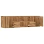 Engineered oak wood corner furniture, Artisian style, 160x40x45 cm by , Closets and storage - Ref: Foro24-3307827, Price: 112...