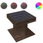 Mittel- und LED-Tisch aus braunem Eichen-Ingenieurholz, 50x50x45 cm. von , Couchtisch - Ref: Foro24-847566, Preis: 93,86 €, R...