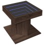 Mittel- und LED-Tisch aus braunem Eichen-Ingenieurholz, 50x50x45 cm. von , Couchtisch - Ref: Foro24-847566, Preis: 95,36 €, R...