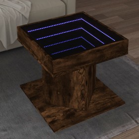 Center table and LED smoked oak engineered wood 50x50x45cm by , Coffee table - Ref: Foro24-847564, Price: 92,27 €, Discount: %