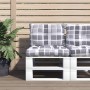 Cushions for pallets, 2 units, gray checkered fabric. by , Cushions for chairs and sofas - Ref: Foro24-360848, Price: 40,80 €...