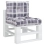 Cushions for pallets, 2 units, gray checkered fabric. by , Cushions for chairs and sofas - Ref: Foro24-360848, Price: 40,80 €...