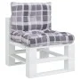 Cushions for pallets, 2 units, gray checkered fabric. by , Cushions for chairs and sofas - Ref: Foro24-360848, Price: 28,44 €...