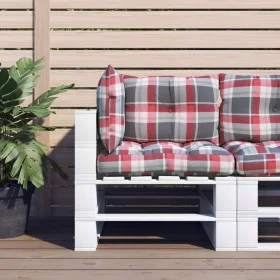 Cushions for pallets, 3 units, red checkered fabric. by , Cushions for chairs and sofas - Ref: Foro24-360869, Price: 41,55 €,...