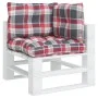 Cushions for pallets, 3 units, red checkered fabric. by , Cushions for chairs and sofas - Ref: Foro24-360869, Price: 41,55 €,...