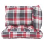 Cushions for pallets, 3 units, red checkered fabric. by , Cushions for chairs and sofas - Ref: Foro24-360869, Price: 42,04 €,...