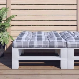Cushion for a gray plaid fabric pallet sofa 70x70x12 cm by , Cushions for chairs and sofas - Ref: Foro24-360483, Price: 27,10...