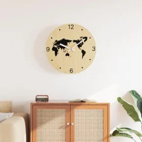 Engineered wood yellow and black wall clock Ø30 cm by , Wall clocks - Ref: Foro24-4008405, Price: 14,39 €, Discount: %