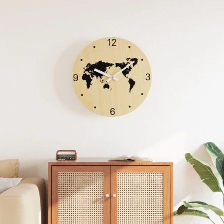 Engineered wood yellow and black wall clock Ø30 cm by , Wall clocks - Ref: Foro24-4008405, Price: 14,39 €, Discount: %