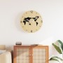 Engineered wood yellow and black wall clock Ø30 cm by , Wall clocks - Ref: Foro24-4008405, Price: 13,47 €, Discount: %