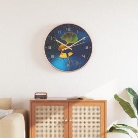 Wanduhr aus Polystyrol und goldenem und blauem Glas Ø29,5 cm von , Wanduhren - Ref: Foro24-4008407, Preis: 16,66 €, Rabatt: %