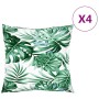 Sofakissen, 4 Stück, Blattmuster, 50x50 cm, Stoff von , Kissen für Stühle und Sofas - Ref: Foro24-360393, Preis: 52,44 €, Rab...