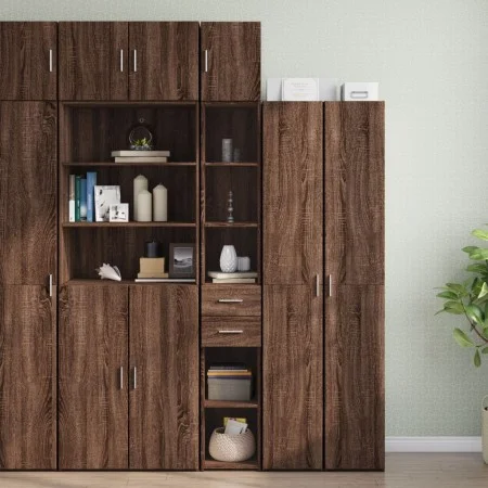 Narrow engineered wood wardrobe in brown oak, 30x42.5x225 cm by , Sideboards - Ref: Foro24-3281272, Price: 131,09 €, Discount: %